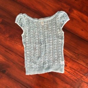 Turquoise Crochet Sweater